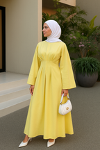 Robe Longue Pastel – Élégance Lumineuse & Modestie Assurée