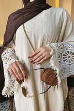 Robe Plissée Écrue Bohème - Beige Clair