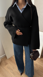 Pull cache coeur manche évasée, coupe oversize