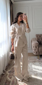 Beige Linen Chic Set – Confort & Style