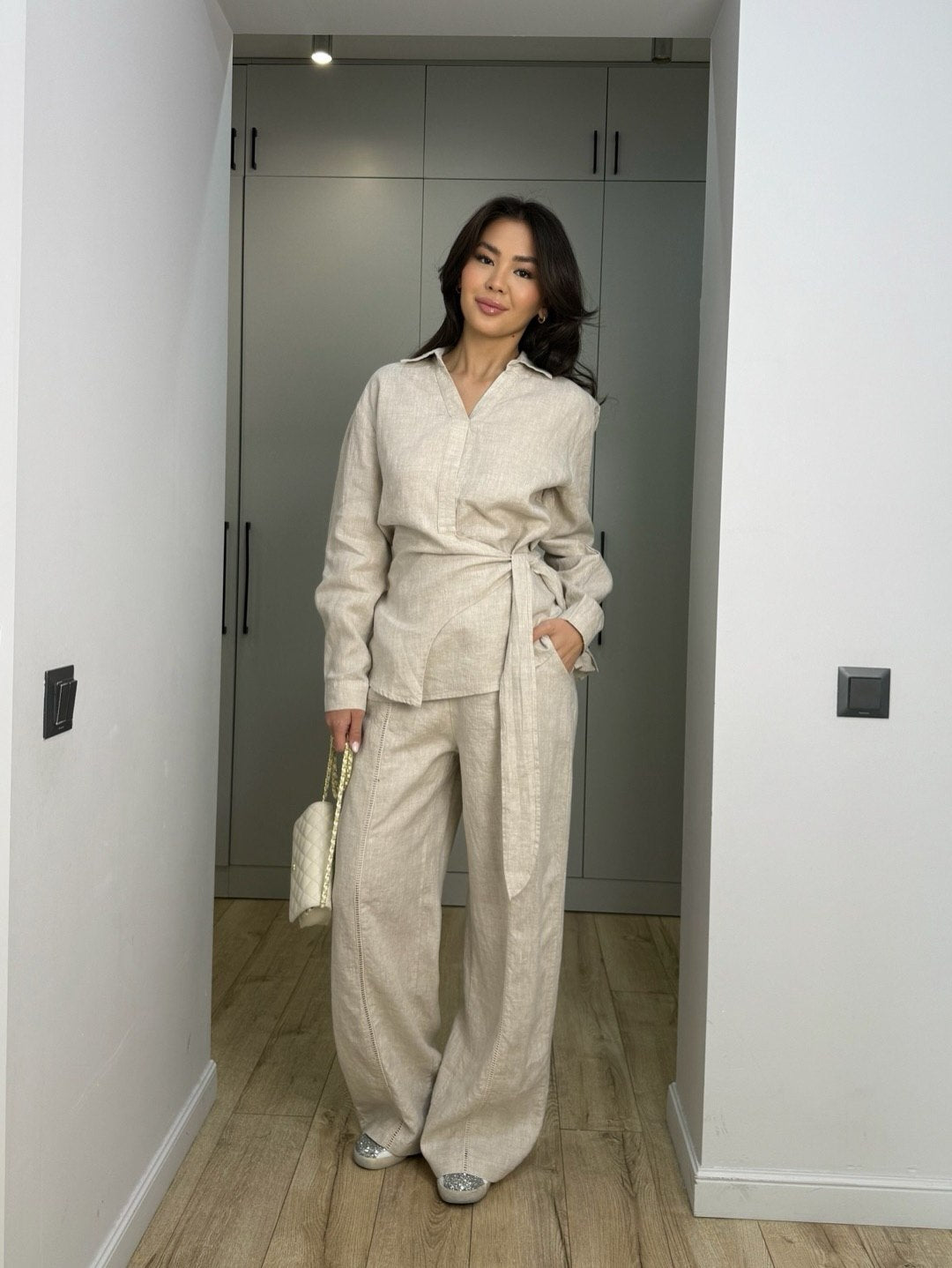 Beige Linen Chic Set – Confort & Style