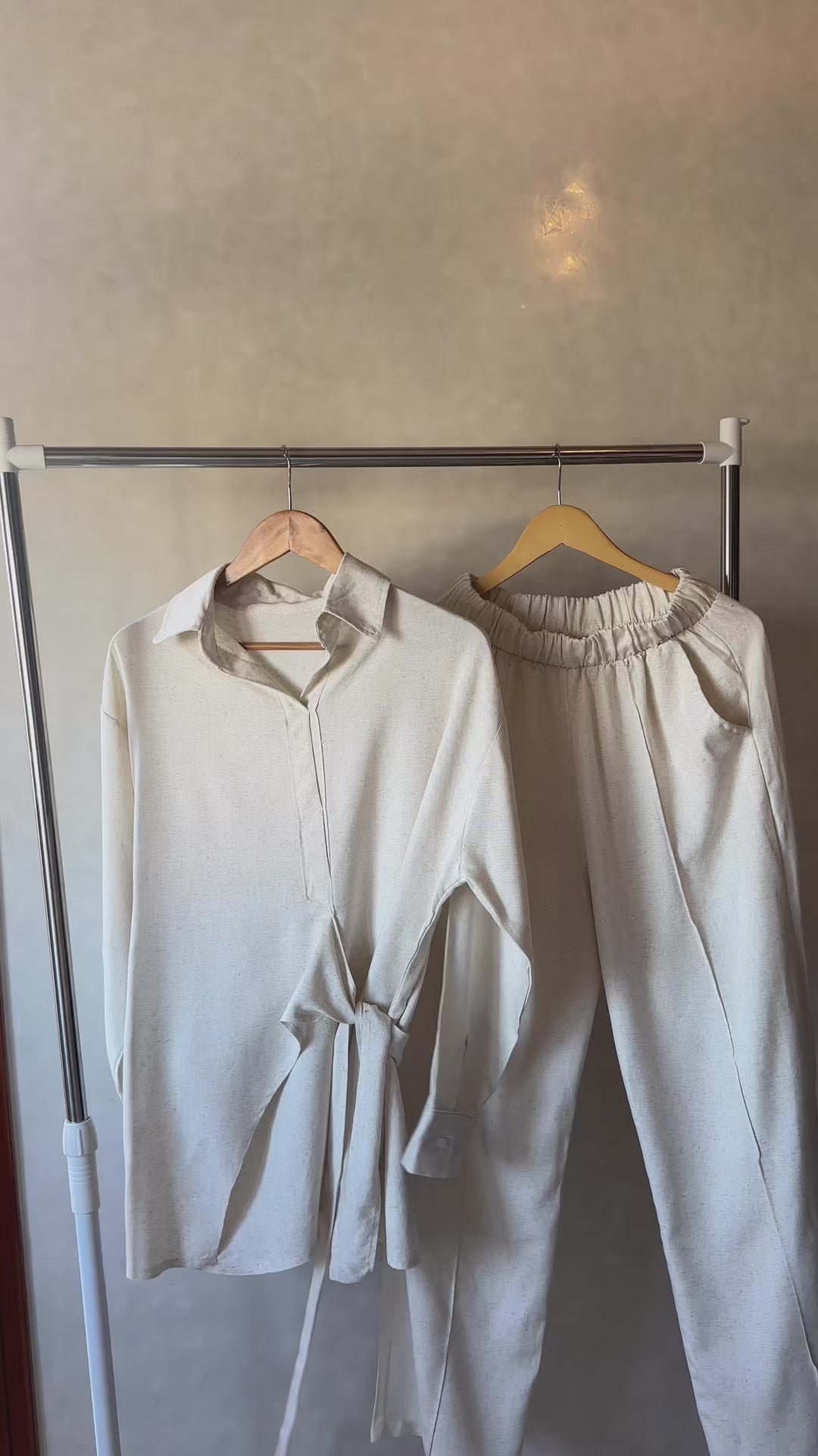 Beige Linen Chic Set – Confort & Style